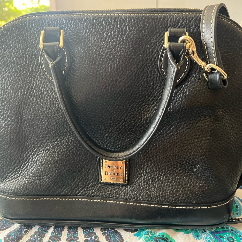 Dooney & Bourke Black Pebbled Leather Satchel